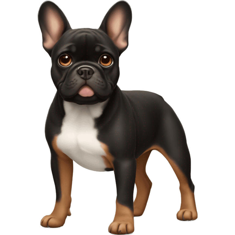 black with brown french bulldog emoji