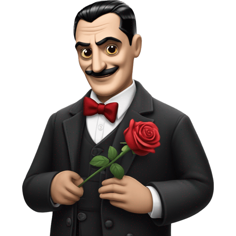 gomez addams with a rose emoji