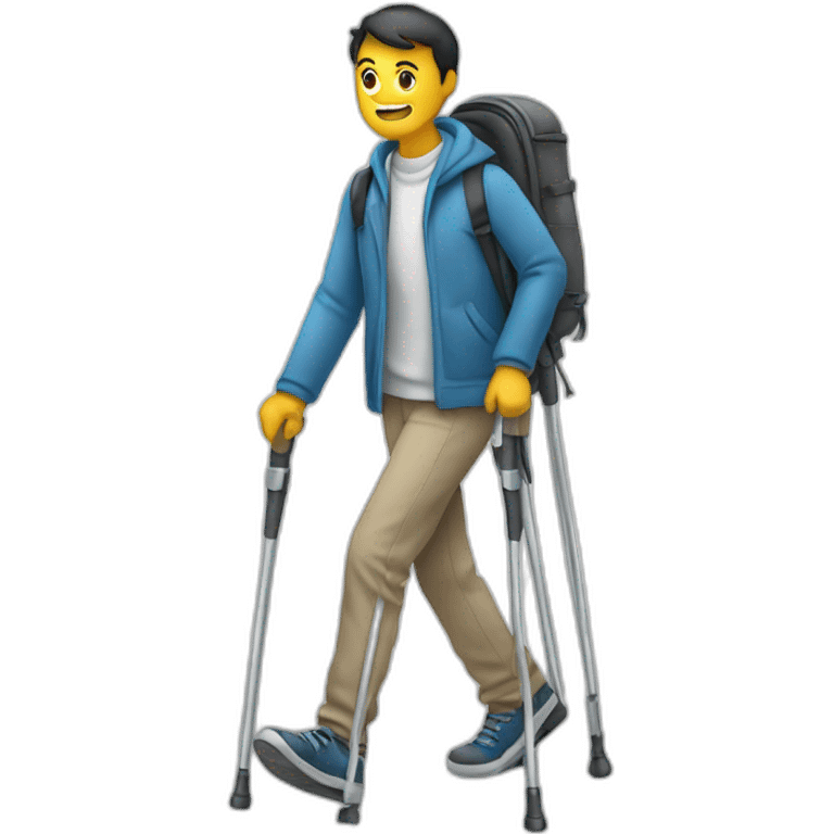 Walking with crutches emoji