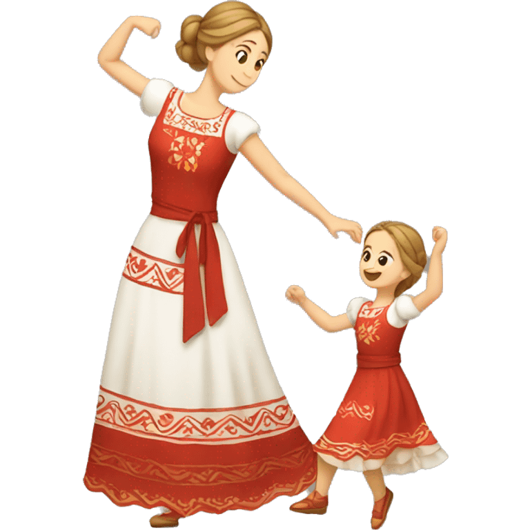 slavic mom and daughter dancing emoji