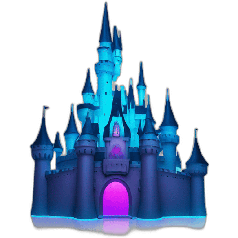 Disney castle neon emoji