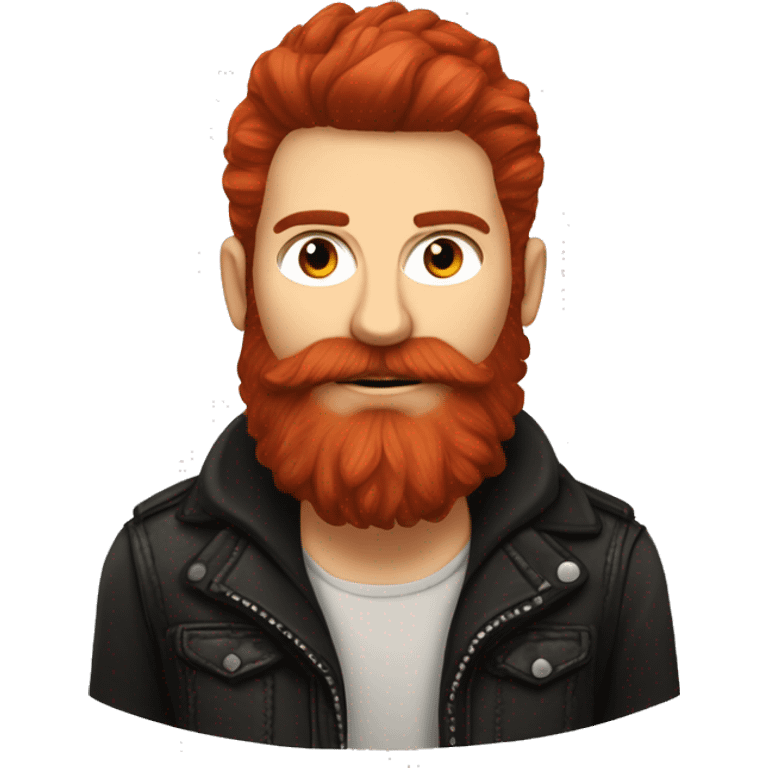 Baltic German Russian Métis Country Punk Guy Black Auburn Hair, Close Trimmed Red Beard emoji