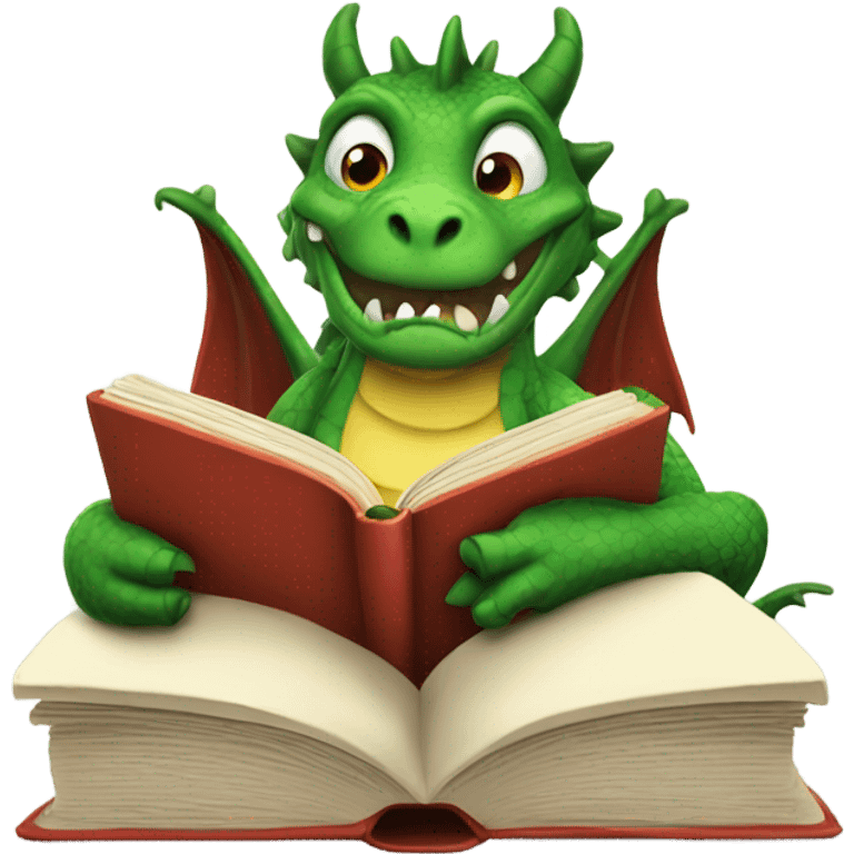 Dragon reading a book emoji