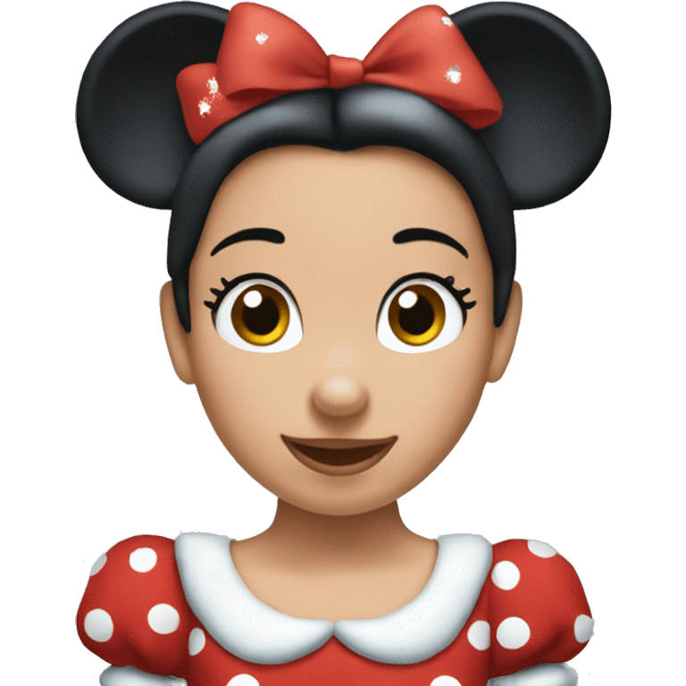 Minnie Mouse wearing Christmas dress emoji