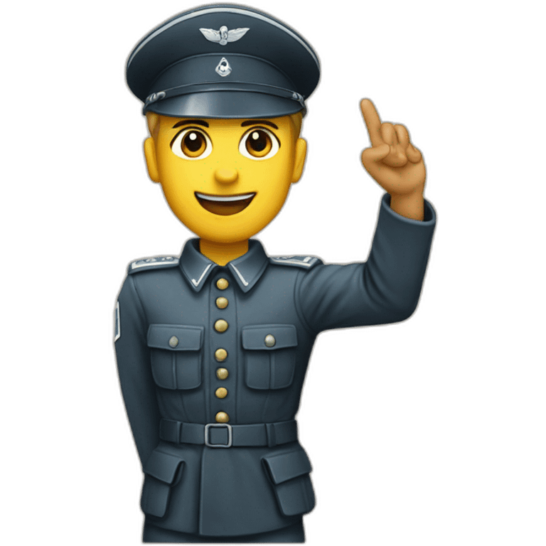 luftwaffe soldier raises arm greeting emoji