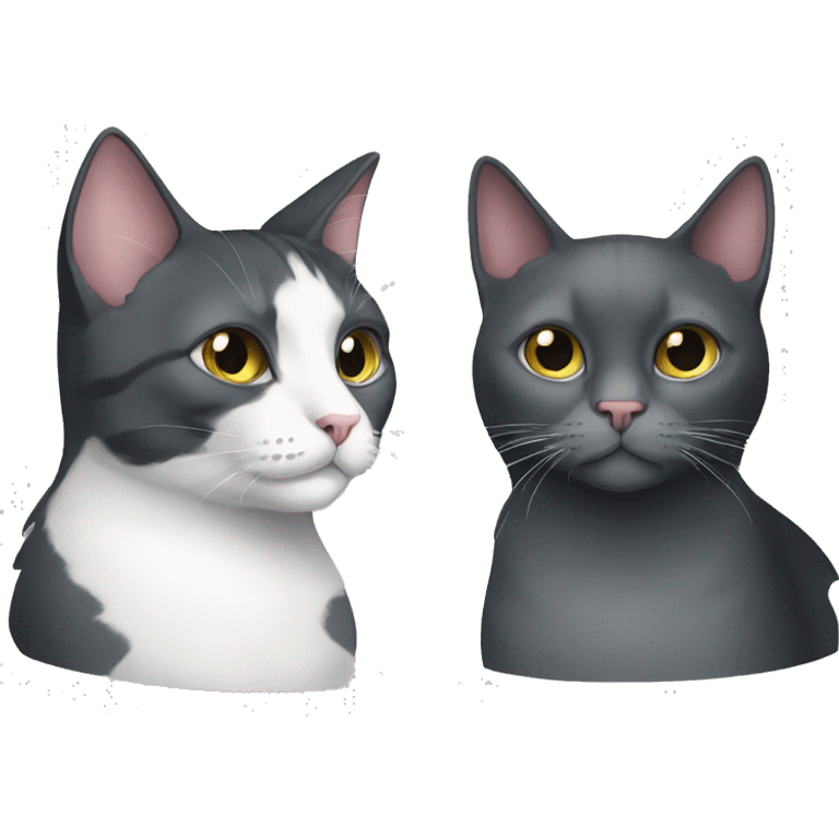 tuxedo cat and gray cat emoji