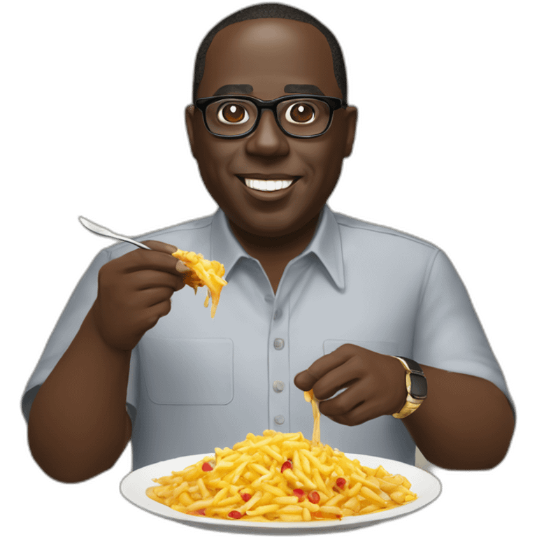 Macky sall qui mange une poutine emoji