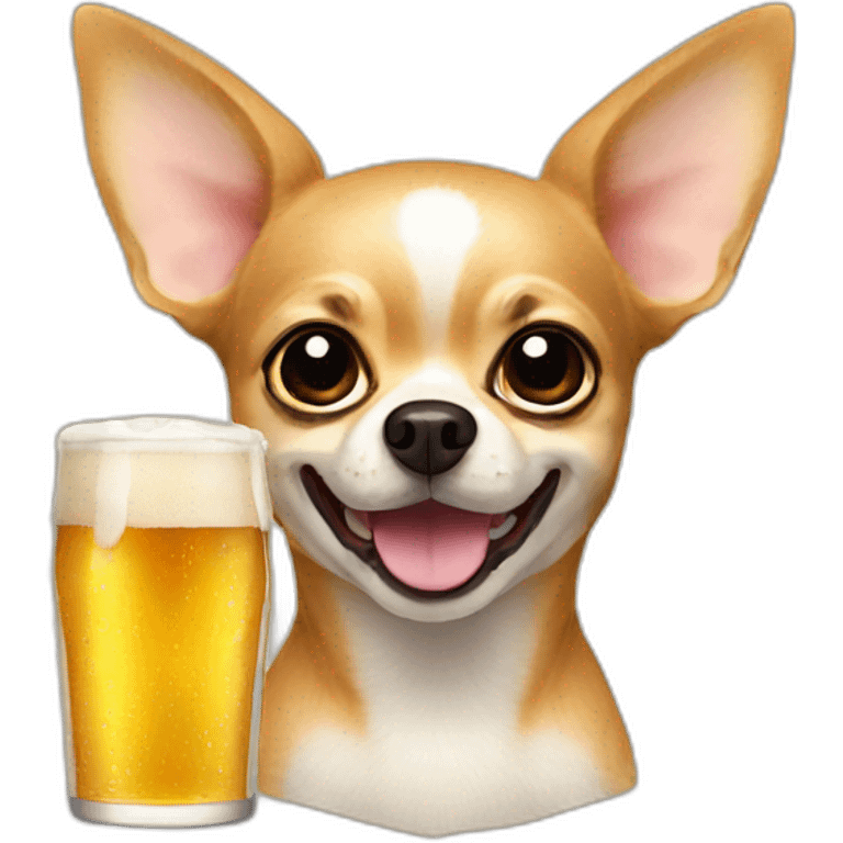 chihuahua drink beer emoji