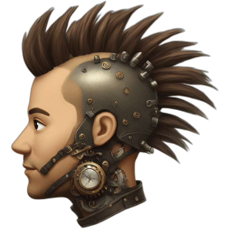 Photorealistic steampunk mohawk emoji