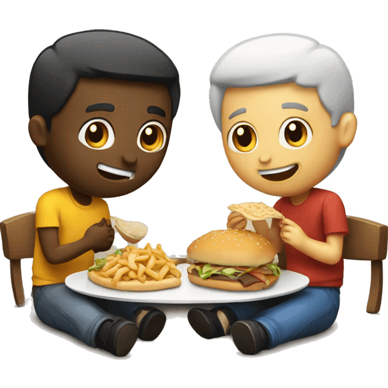 Eating food to friend  emoji