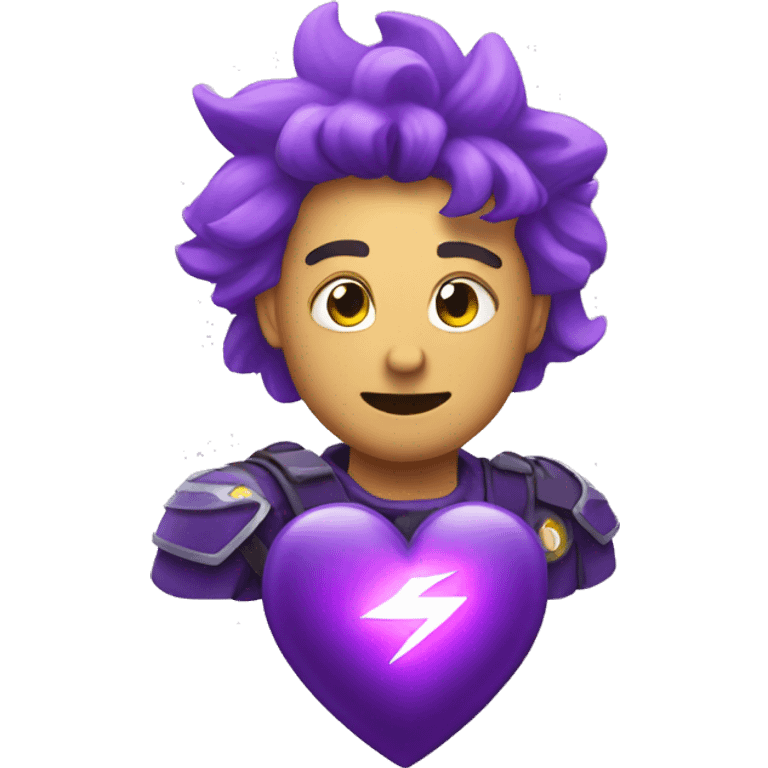 An electric charged Purple Heart emoji