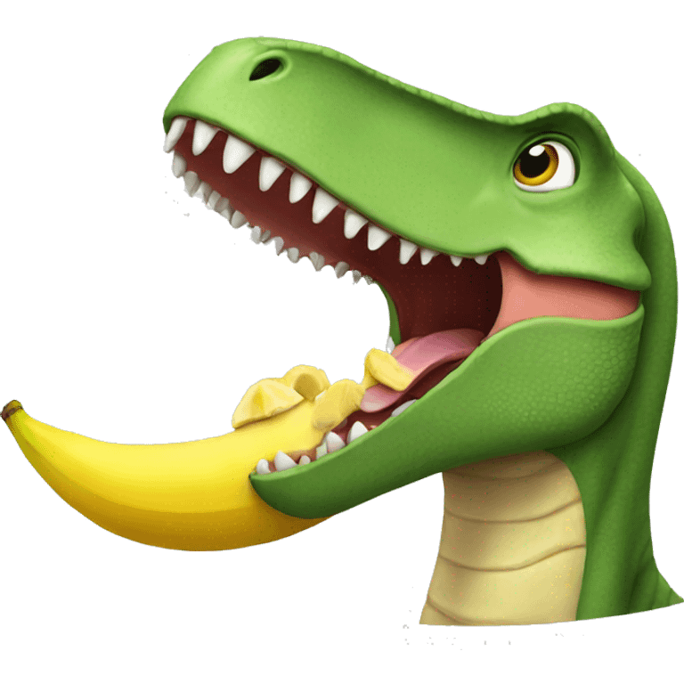 Dinosaur eating a banana emoji