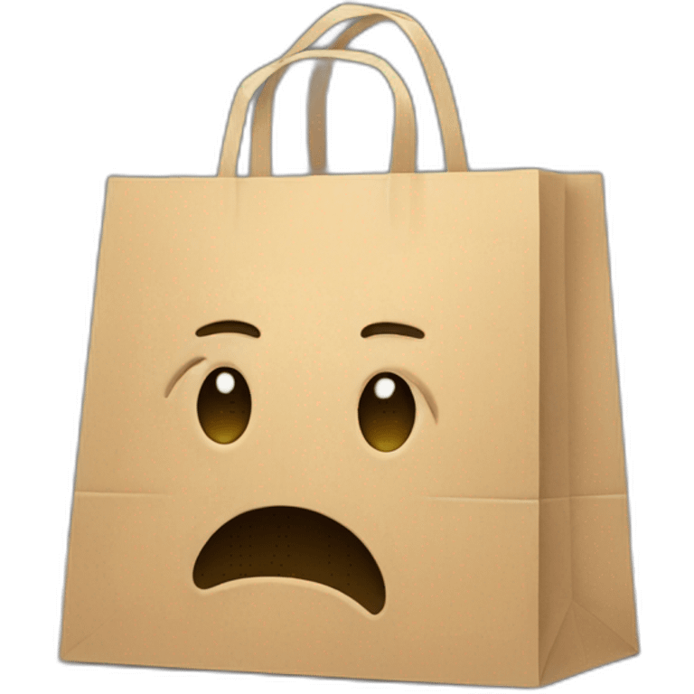 shopping bag sad emoji