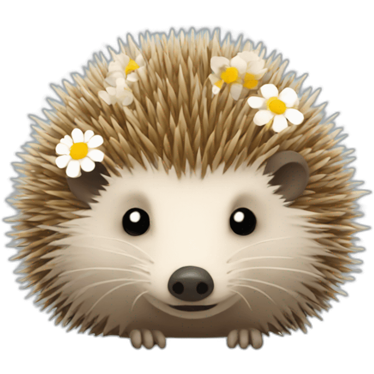 hedgehog with flowers instead needles emoji