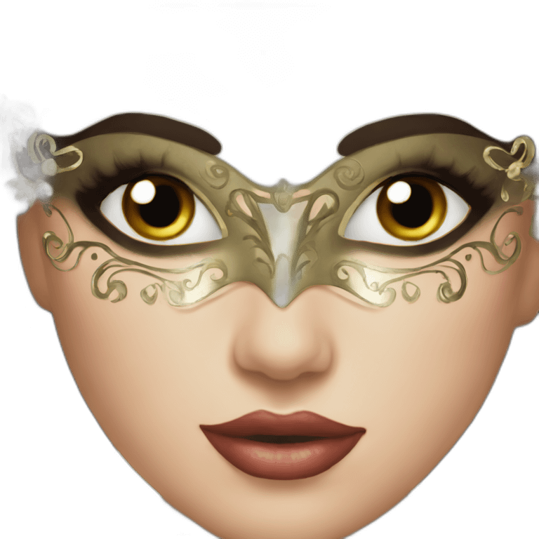 Masquerade beautiful brunette emoji