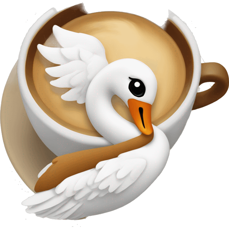 Coffee with swan design emoji