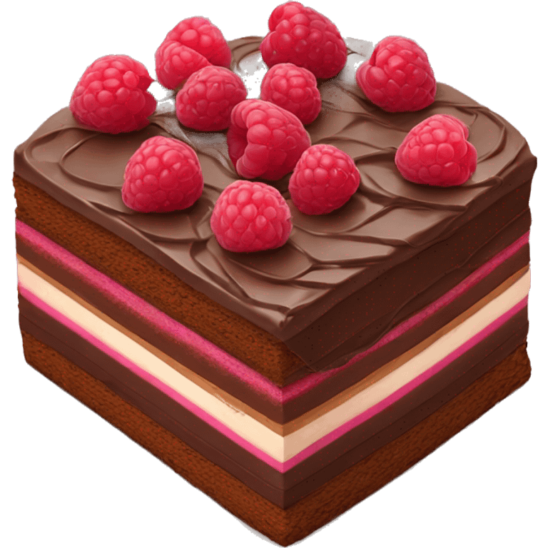 Realistic raspberry chocolate layered cake emoji