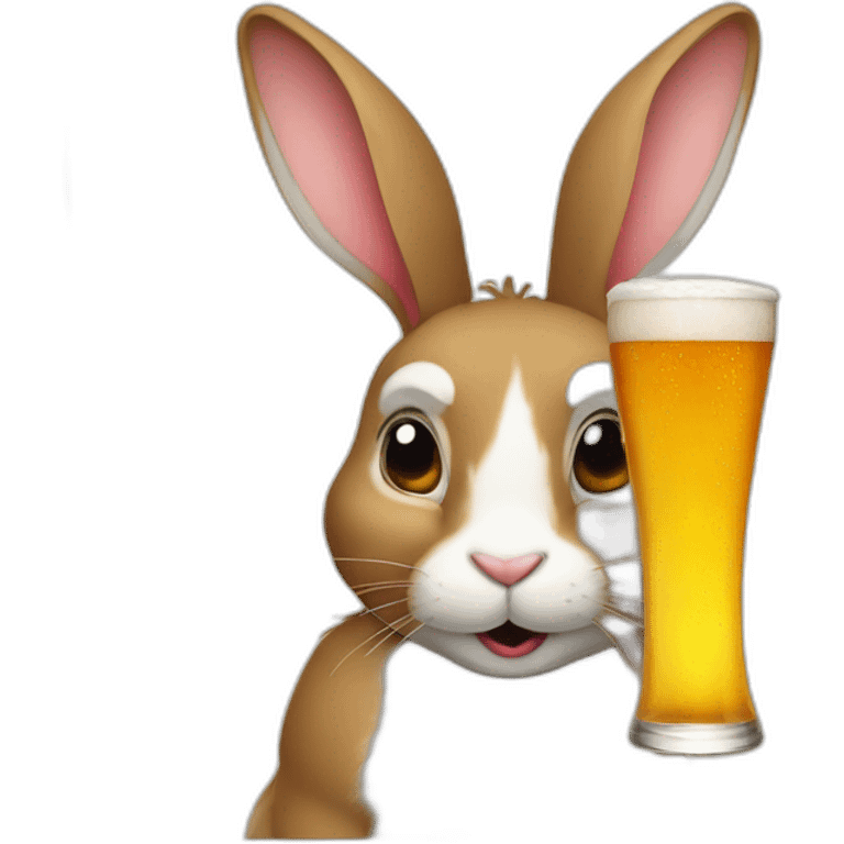 Rabbit drink beer emoji