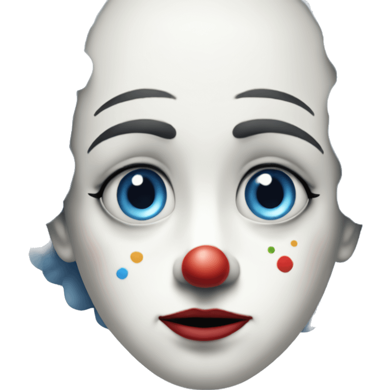 Sad clown Pierrot with blue eyes  emoji