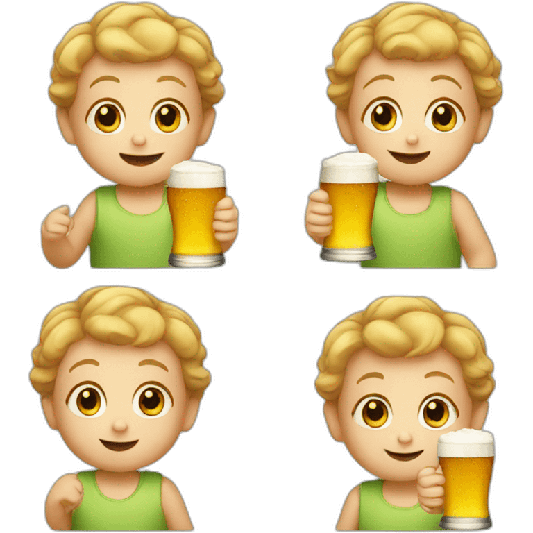 baby with a beer emoji