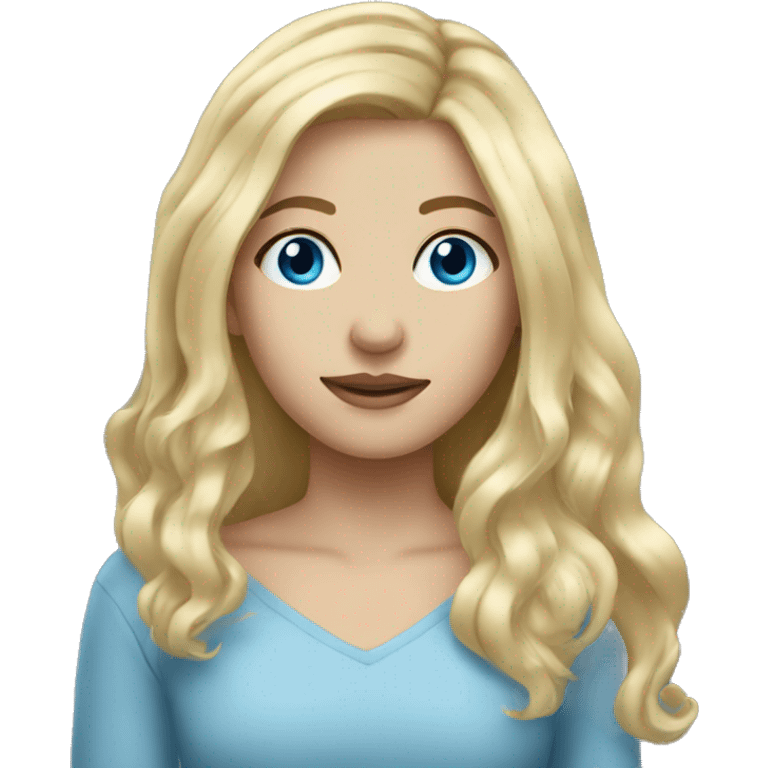 long blonde hair girl blue eyes  emoji