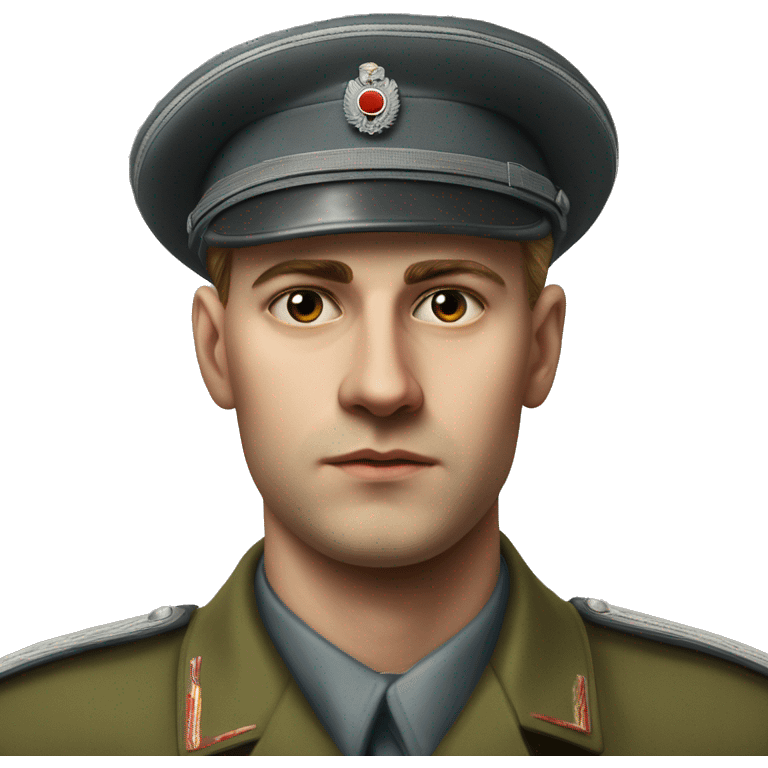 guy 28 years old german military 1940 photorealistic serious emoji