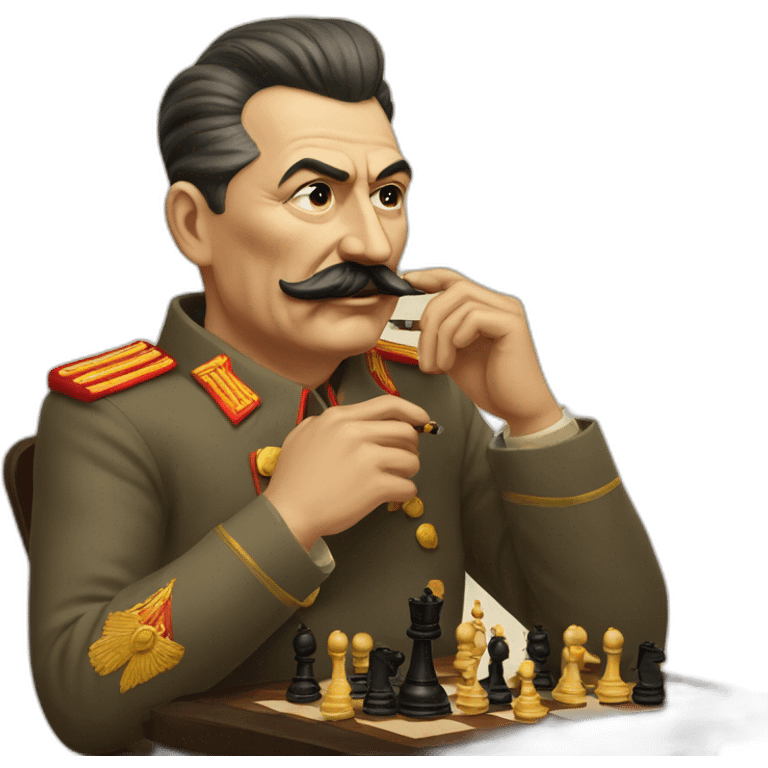 stalin playing chess while smoking a cigar emoji