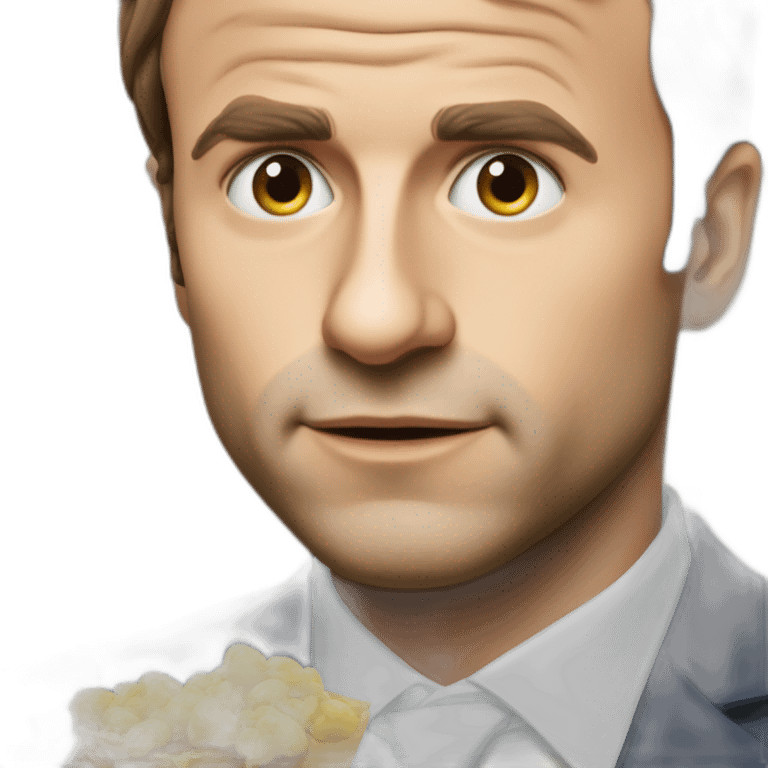 Macron qui mange du caca emoji