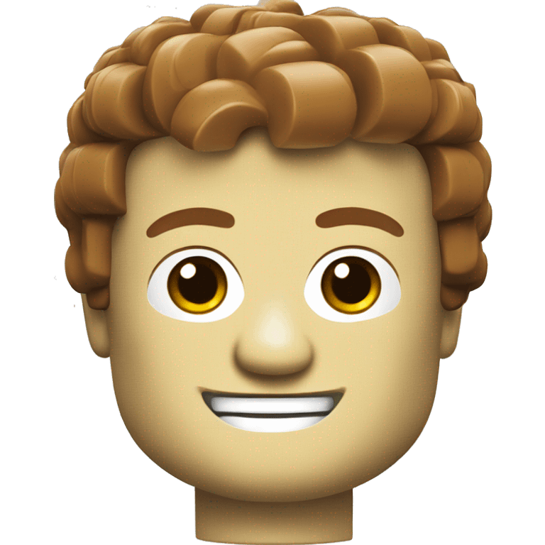 A smiling Lego head emoji