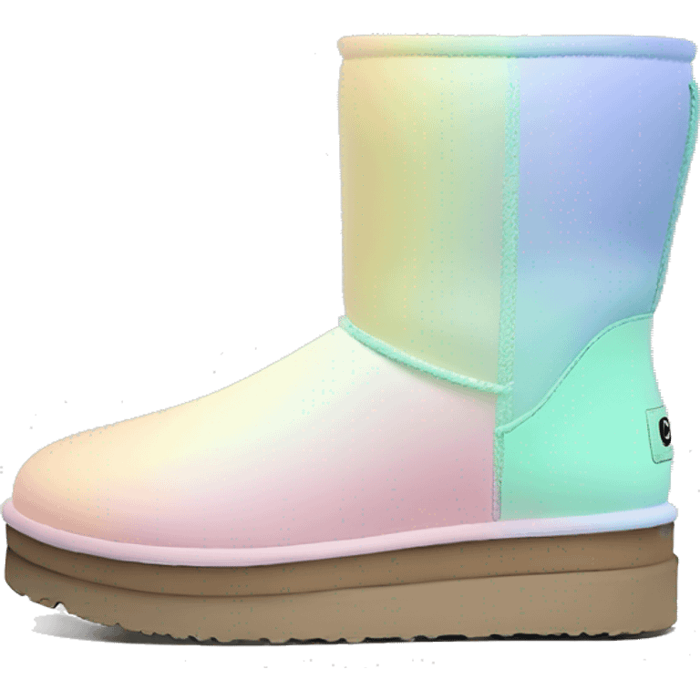 Pastel gradient hue platform short Ugg boots emoji