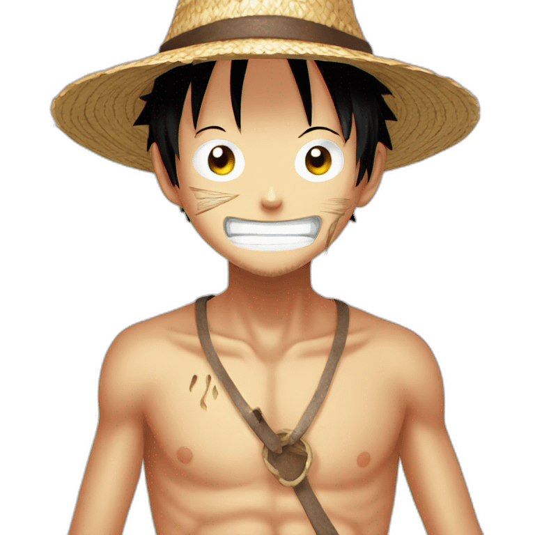 straw-hat luffy with his scar emoji