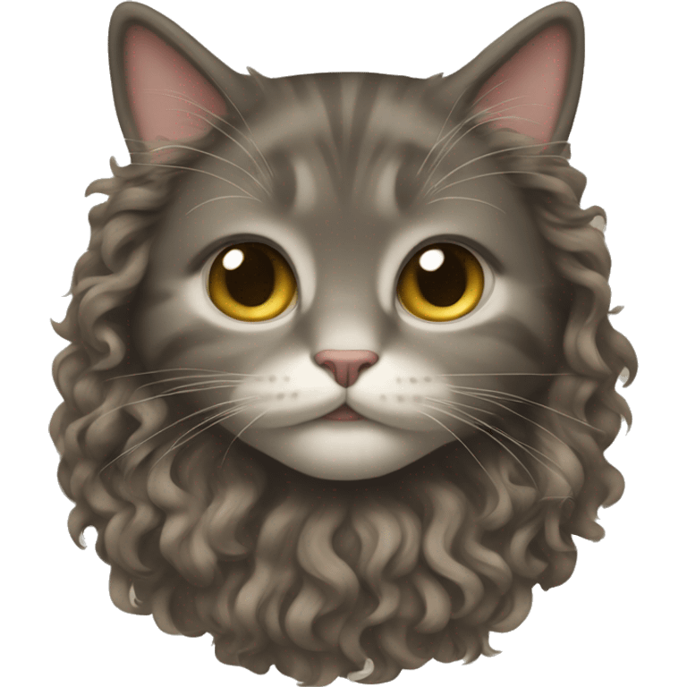 Cat with curly hair emoji