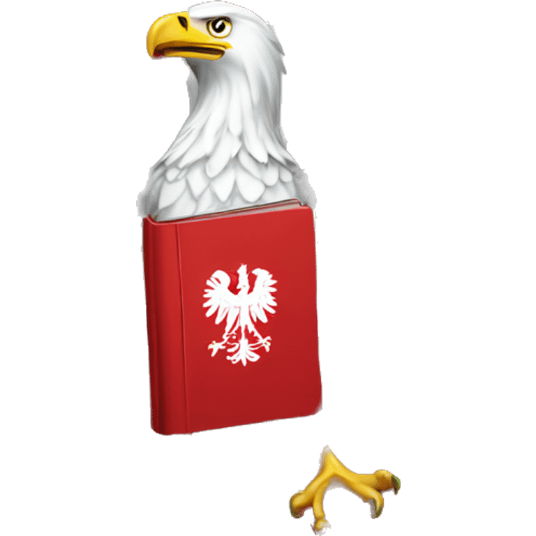 red and white book with polish eagle on cover emoji