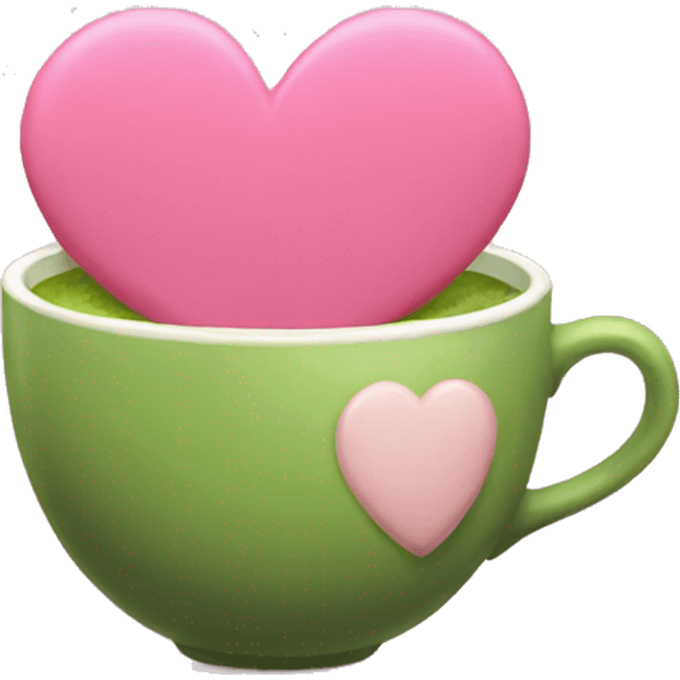 pink heart matcha  emoji