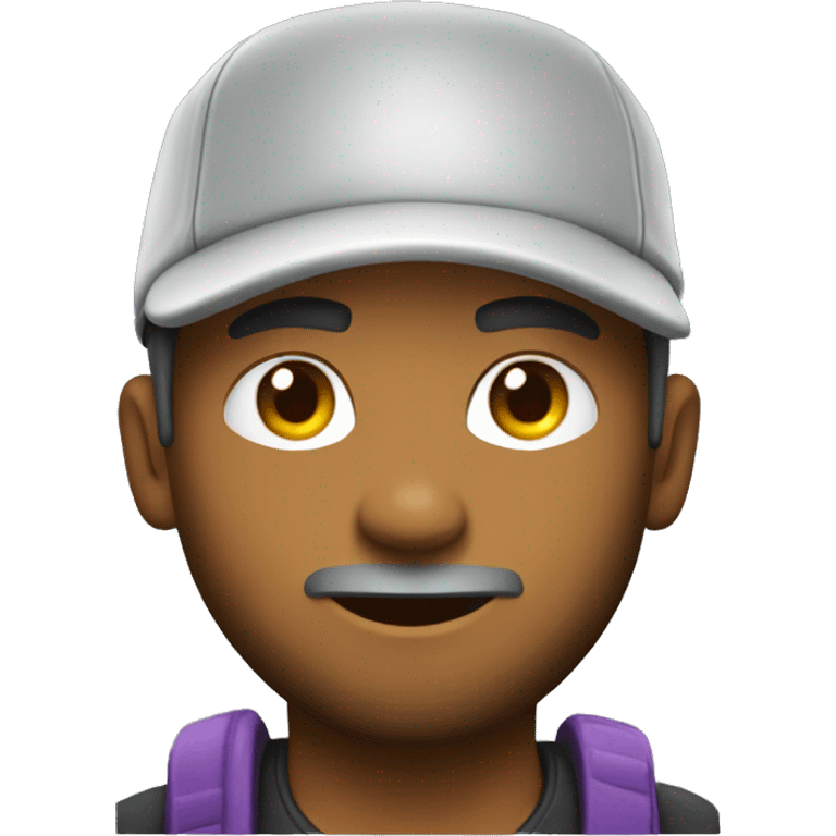 video gamer with sideburns with field cap on pro gamer emoji