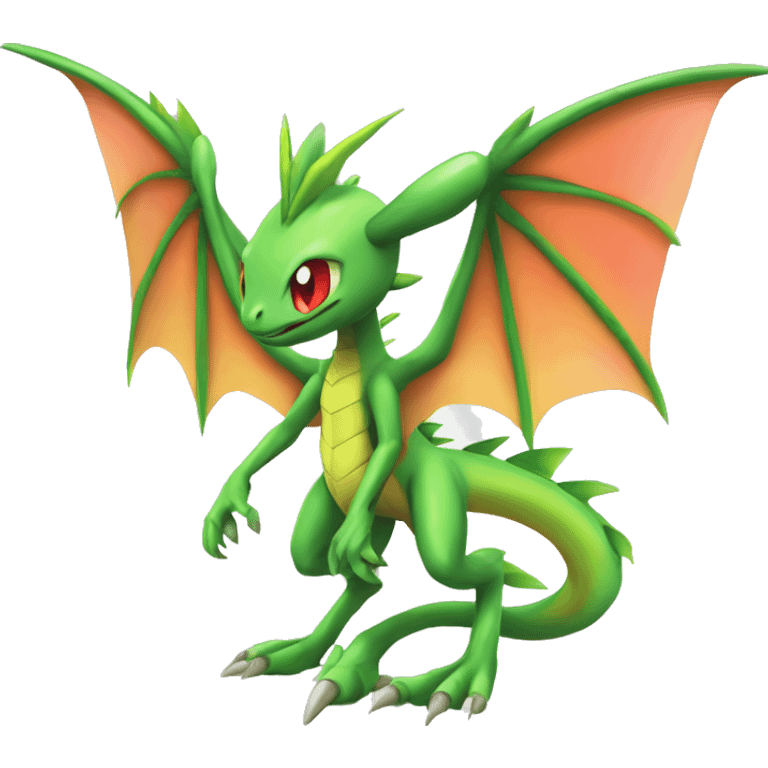 Full body sharp edgy shiny punk colorful Fairy-Flygon-Scyther-grovyle emoji