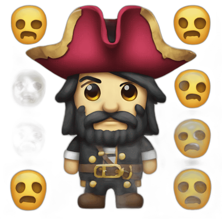 pixelated pirate with a hat emoji