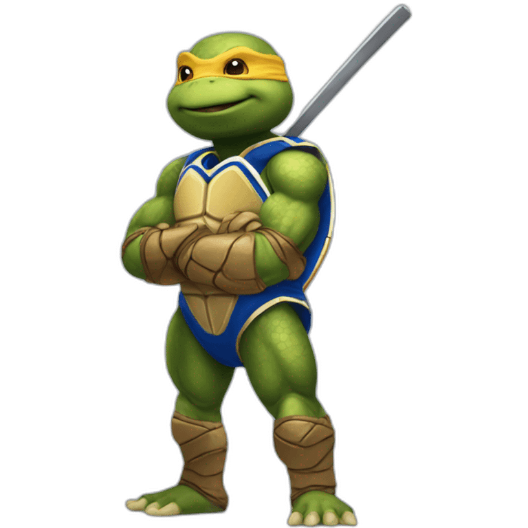 ninja turtle wearing a golden state jersey emoji