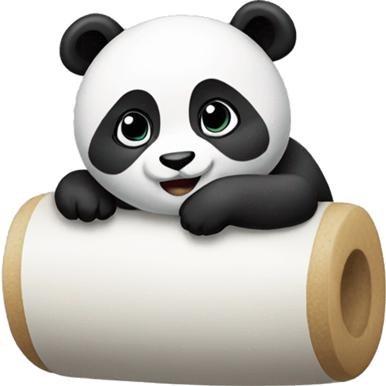 Cute panda Rolling  emoji