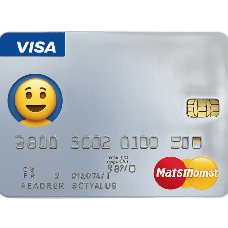 Visa blue bank card with bak in back emoji