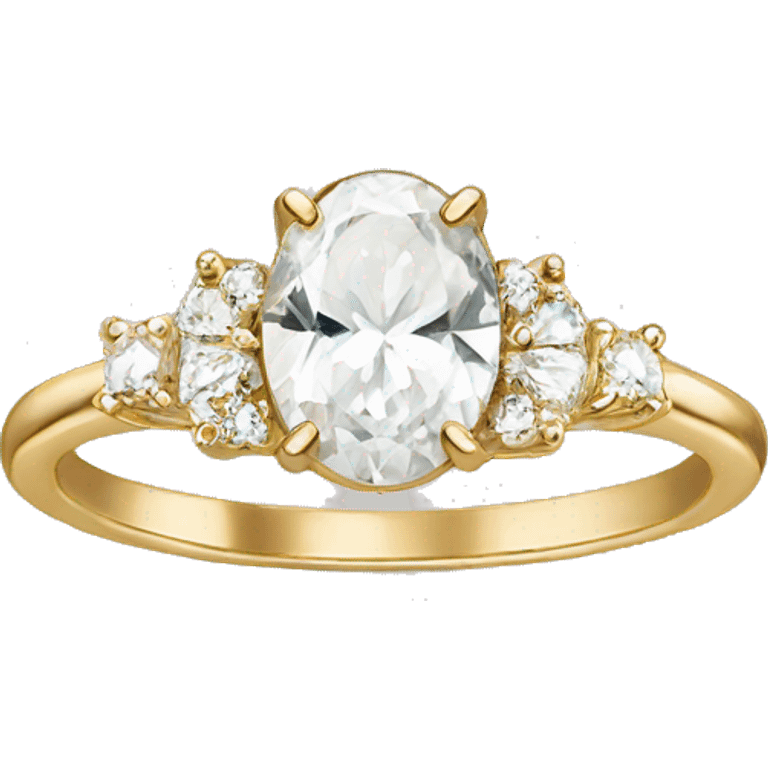 oval engagement ring gold band emoji