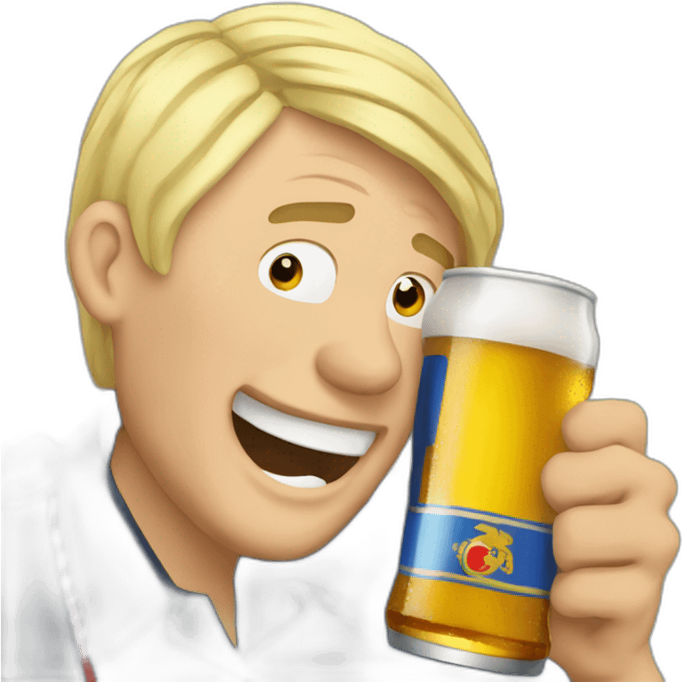 marine lepen drunk a beer emoji