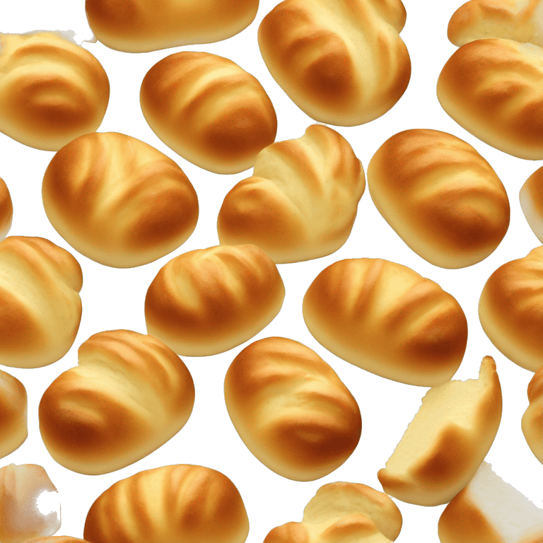 Coquille de brioche remplie de crème fouettée emoji