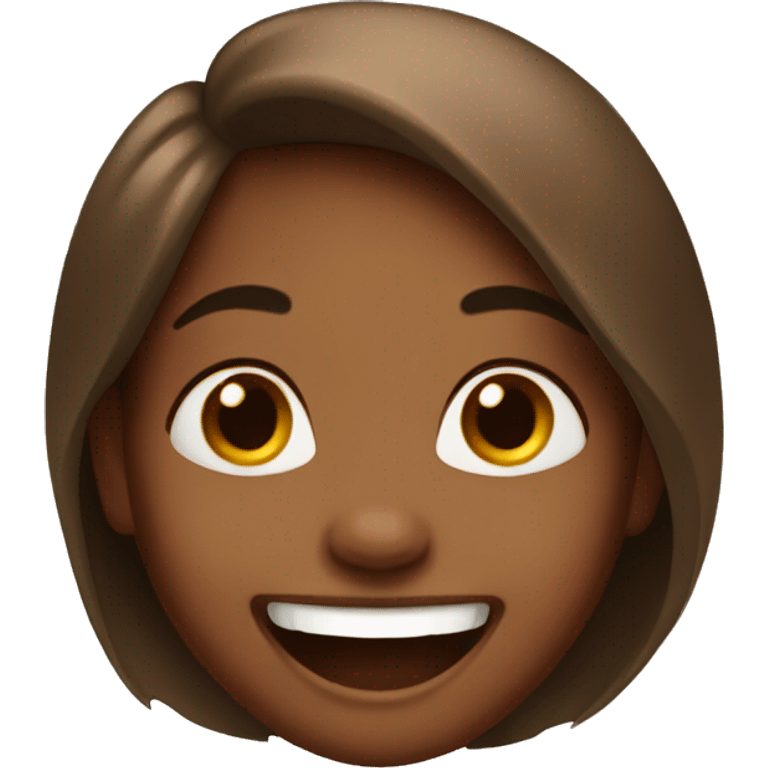 Brown skin girl laughing emoji