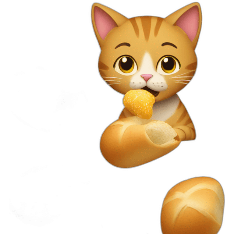 cat eating rolls emoji