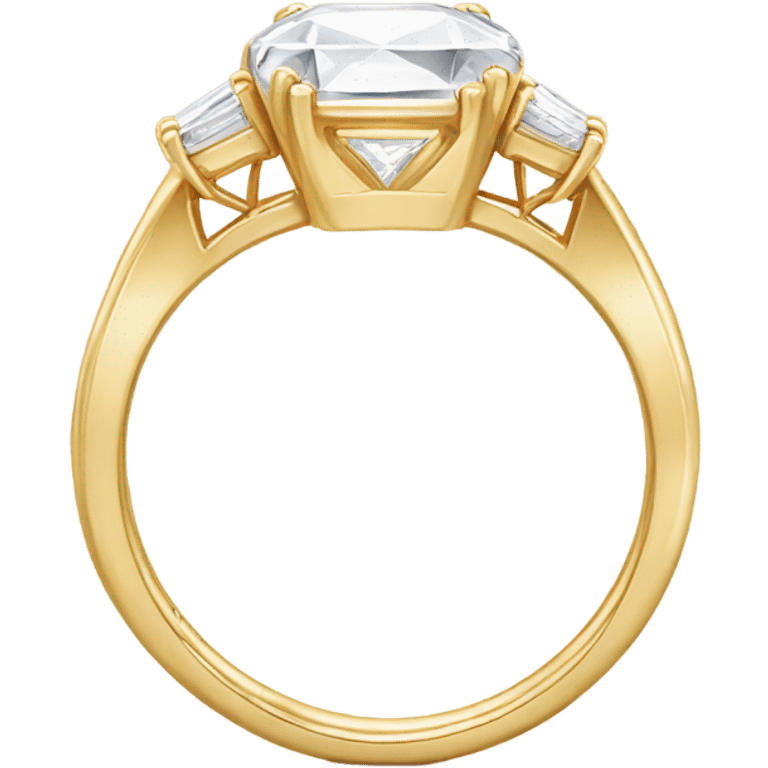 gold ring with a radiant cut diamond  emoji