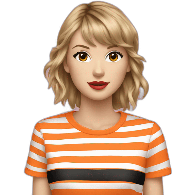 taylor swift orange striped tshirt emoji