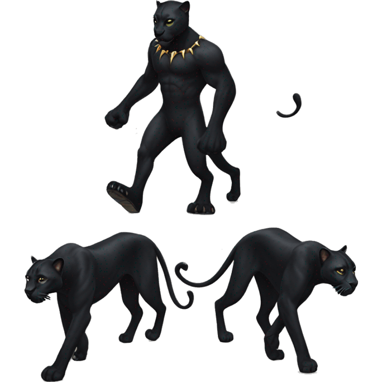 Black panther walking with four legs and spots emoji