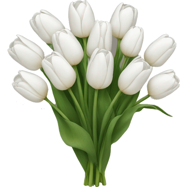 white tulip bouquet  emoji