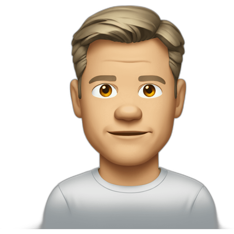 matt-damon cartoon wearing shirt emoji